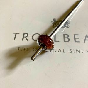 Trollbeads glitter Murano glass bead